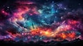 colorful clouds and stars in the night sky Royalty Free Stock Photo