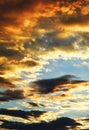 Colorful clouds on sunset sky background in summer Royalty Free Stock Photo