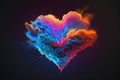 a colorful cloudy heart hape cloud ai generated, generative ai love wallpaper