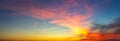 Colorful cloudy sky at sunset. Dramatic sunset sky, abstract nature background Royalty Free Stock Photo