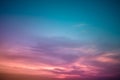 Colorful cloudy sky at sunset. Gradient color