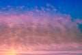 Colorful cloudy sky at sunset. Gradient color