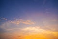 Colorful cloudy sky at sunset. Gradient color. Sky texture, abstract nature background.