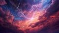 An colorful cloudy space galaxy sky background illustration.