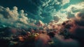 colorful cloudy space , generated ai image