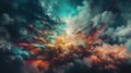 colorful cloudy space , generated ai image