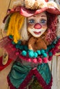 Colorful clown dressed with clothes