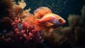 Colorful clown fish swimming in vibrant underwater reef generated by AI Royalty Free Stock Photo