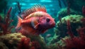 Colorful clown fish swimming in vibrant underwater reef generated by AI Royalty Free Stock Photo