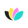 colorful cmyk decorative lotus flower EPS 10 Formatted Royalty Free Stock Photo