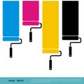 Colorful CMYK Roll Painter Vector Template Illustration Design. Vector EPS 10