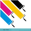 Colorful CMYK Roll Painter Vector Template Illustration Design. Vector EPS 10