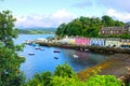 Colorful coastal fishing village of Portree, Isle of Skye, Scotland Royalty Free Stock Photo