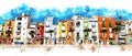 Colorful coastal village in Spain Royalty Free Stock Photo