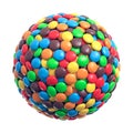 Colorful coated chocolate candies in the shape of a sphere