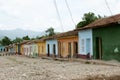 Colorful Cobble Street - Trinidad - Cuba Royalty Free Stock Photo