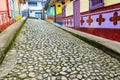 Colorful Cobblestone Street Royalty Free Stock Photo