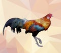 Colorful cock-polygon vector