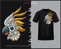 Colorful cockatoo head mandala arts isolated on black t-shirt