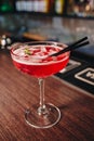 Colorful cocktail on the bar table in restauran Royalty Free Stock Photo