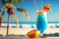 Colorful cocktail on beach