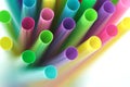 Colorful cocktail straws, macro shot Royalty Free Stock Photo
