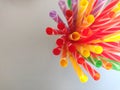 Colorful cocktail tubules on white background