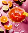 Colorful cocktails on the bar table in restaurant. Royalty Free Stock Photo