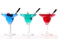 Colorful cocktails on white background Royalty Free Stock Photo