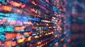 Colorful Code on Computer Screen Close-Up Royalty Free Stock Photo