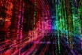 Colorful Code Lines on Black Background Displayed on Computer Screen Royalty Free Stock Photo