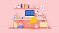 Colorful Coding Bootcamp Workspace Designed for Kids in a Creative Learning Environment Royalty Free Stock Photo