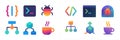 Colorful coding icons representing programming concepts and tools showcased in a modern design Royalty Free Stock Photo