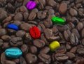 Colorful Coffee Beans Royalty Free Stock Photo
