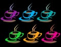 Colorful coffee cups Royalty Free Stock Photo