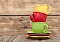 Colorful coffee cups Royalty Free Stock Photo