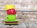 Colorful coffee cups Royalty Free Stock Photo