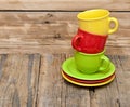 Colorful coffee cups Royalty Free Stock Photo