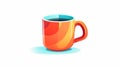 Colorful Coffee Mug Icon On White Background