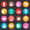 Colorful coffee vector icons set