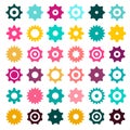 Colorful Cogs - Gears. Vector Cog Gear Icons Set Royalty Free Stock Photo