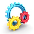 Colorful Cogwheel Gears on white background