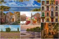 A colorful collage of beautiful places in cozy and quiet town Porec