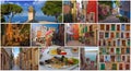 A colorful collage of beautiful places in cozy and quiet town Rovinj