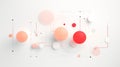 A colorful collage of circles and line on a white background, arranged in a playful and whimsical way generative ai Royalty Free Stock Photo