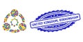Textured United Kingdom, Birmingham Seal and Colorful Mosaic Industrial Collaboration