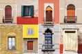 Colorful collage made of windows from Burano Venice, Italy Royalty Free Stock Photo