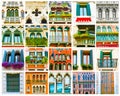 Colorful collage made of windows from Venice, Italy Royalty Free Stock Photo