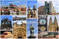 Colorful collage of most known landmarks of Prague