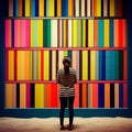 Colorful Collage: Striped Art Museum Wall For Quiet Contemplation
